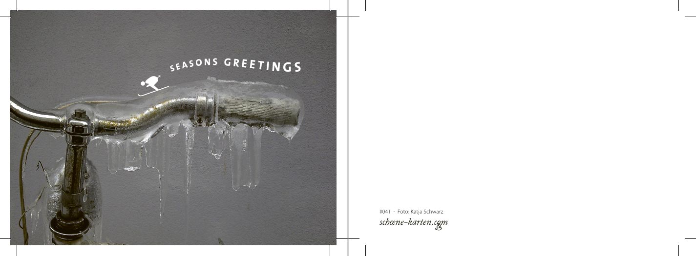 Postkarte Seasons Greetings · Ski