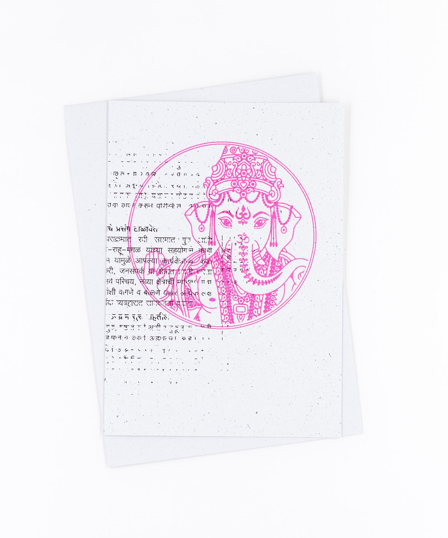 Yoga Grußkarte Ganesha fluo