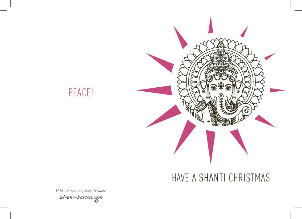 Weihnachtskarte Peace · Ganesha