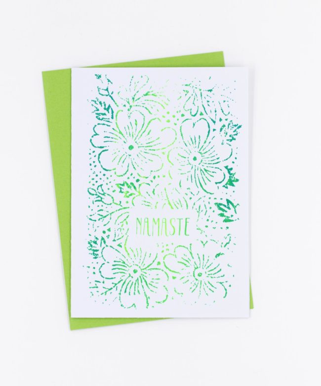 Yoga Grußkarte Namaste · weiß