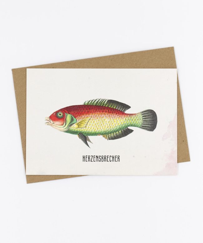 Postkarte Fishlove · Herzensbrecher