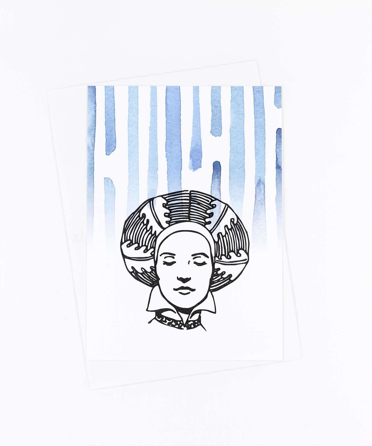 Postkarte Frau mit Turban versunken