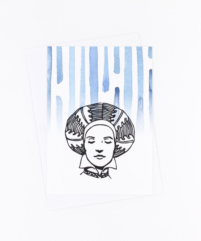 Postkarte Frau mit Turban versunken