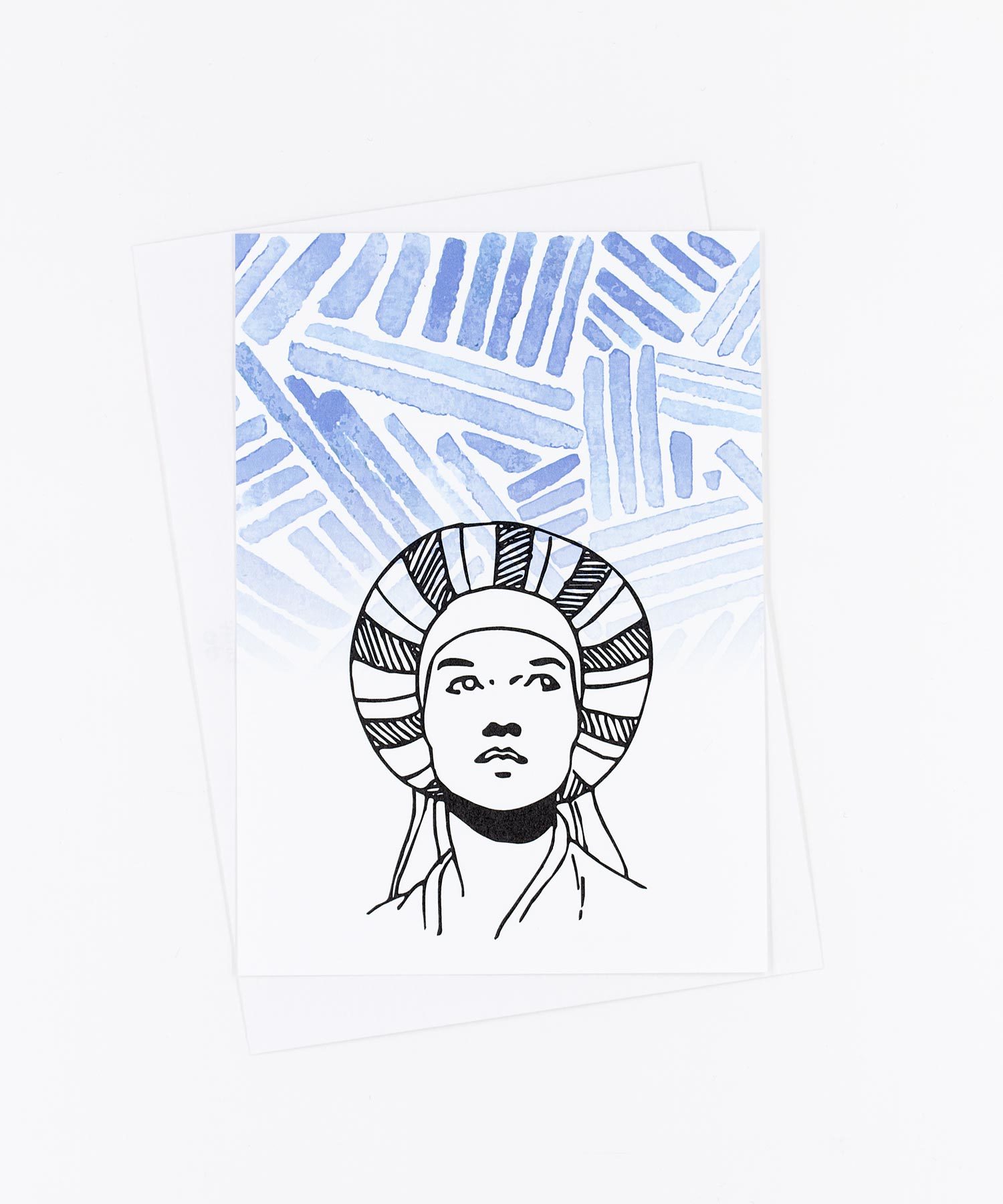 Postkarte Frau mit Turban · verträumt