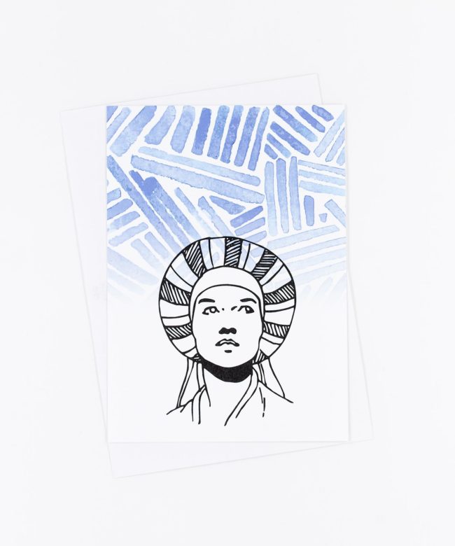 Postkarte Frau mit Turban · verträumt
