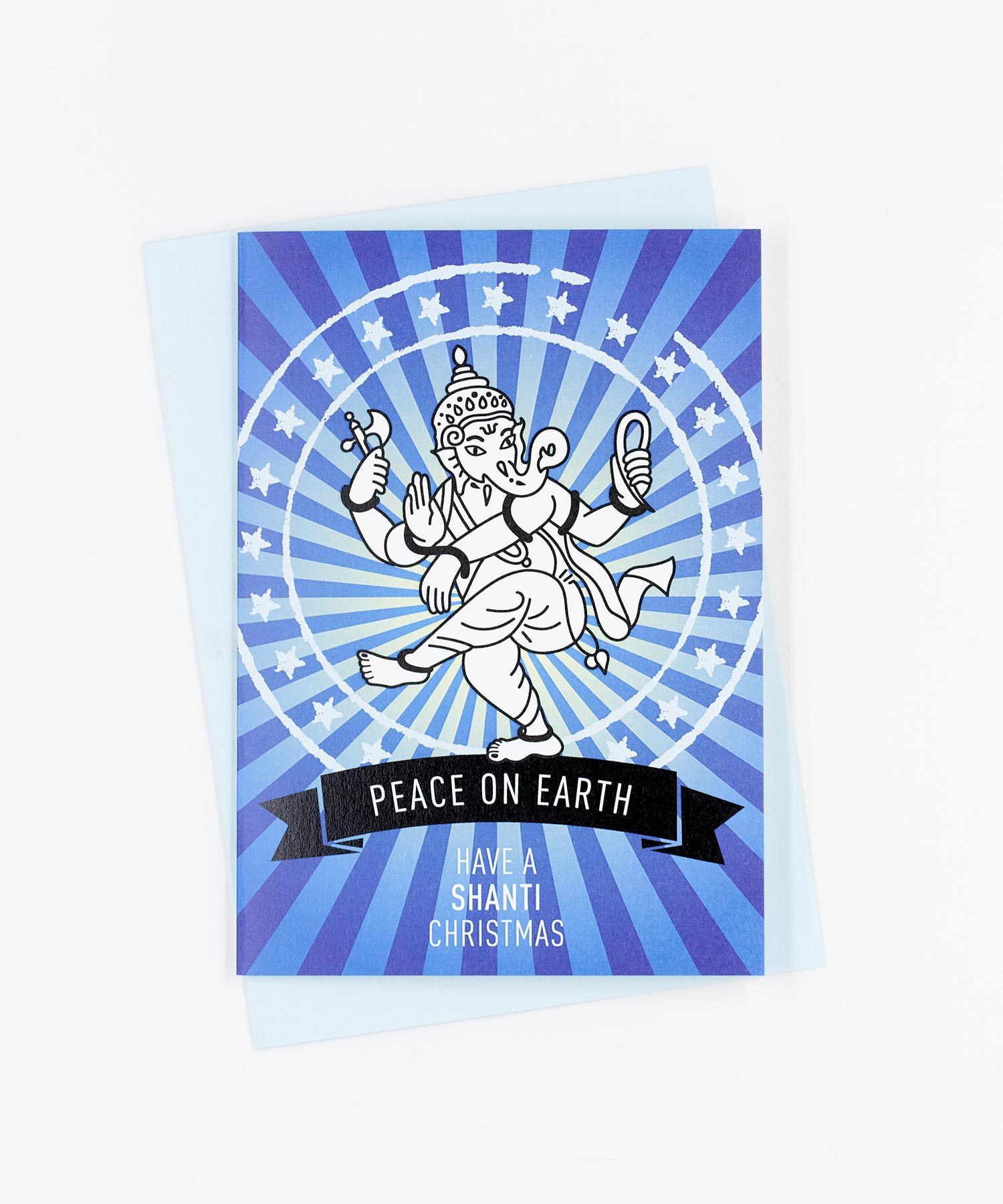 Weihnachtskarte Peace On Earth · blau
