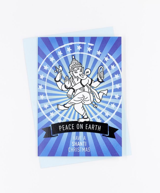 Weihnachtskarte Peace On Earth · blau