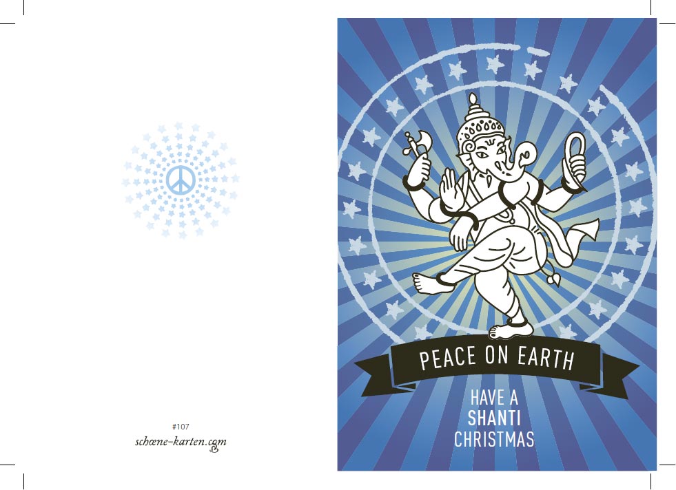 Weihnachtskarte Peace On Earth · blau