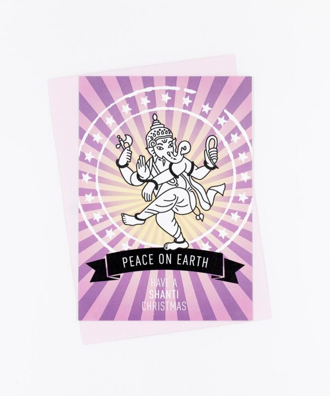 Weihnachtskarte Peace On Earth · rosa