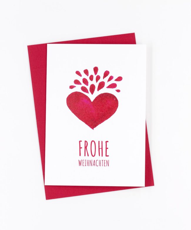 Weihnachtskarte Rotes Herz