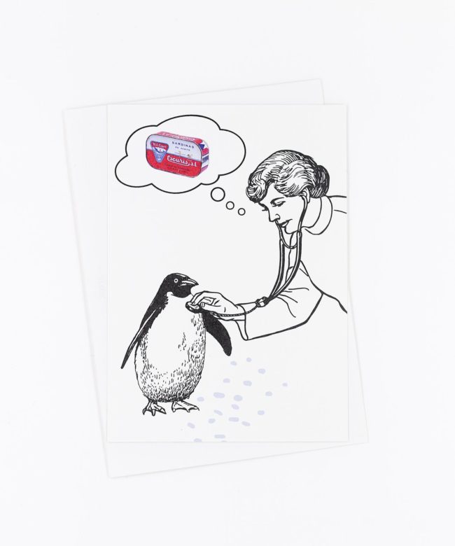 Postkarte Gute Besserung · Pinguin