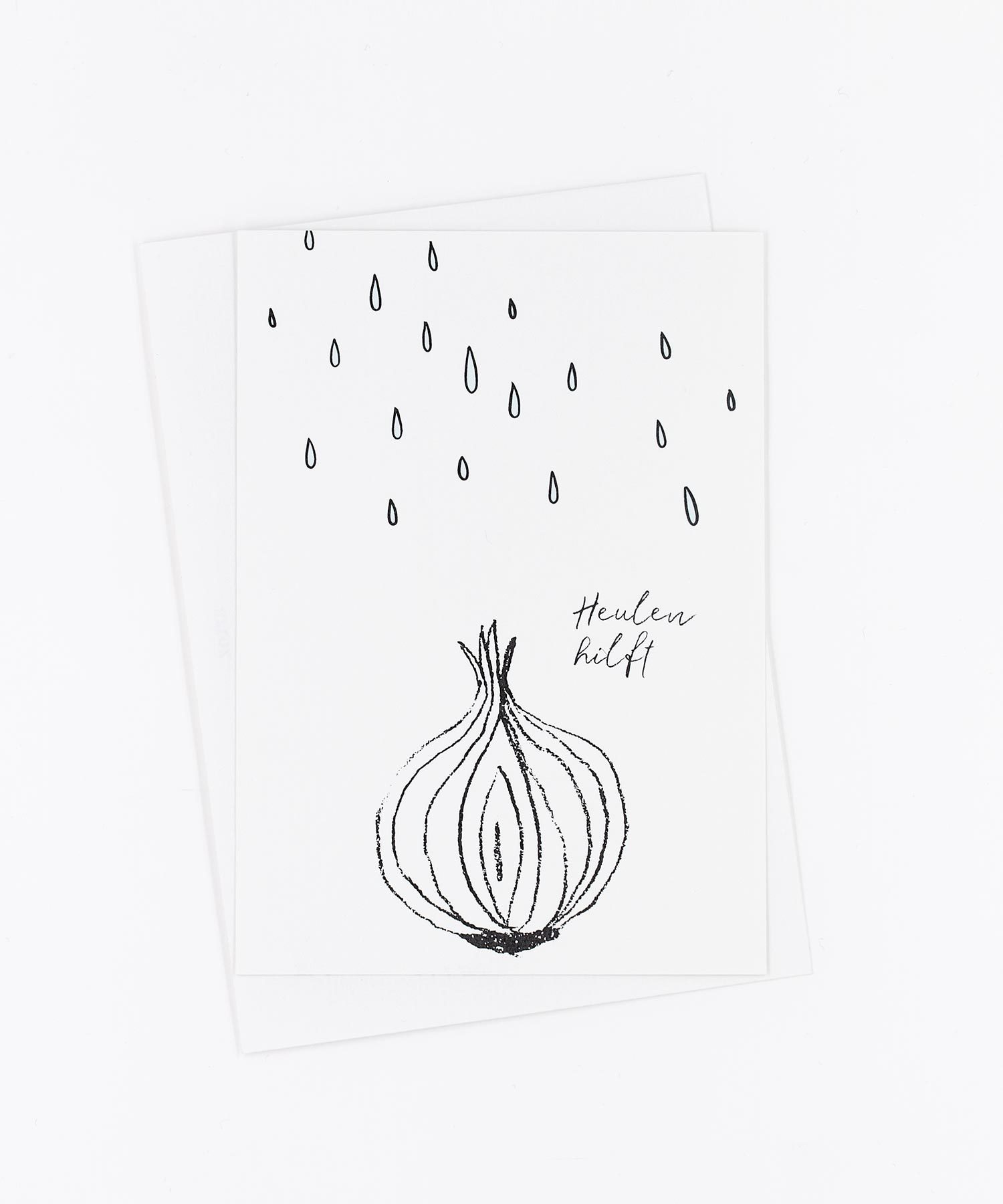 Postkarte Heulen hilft