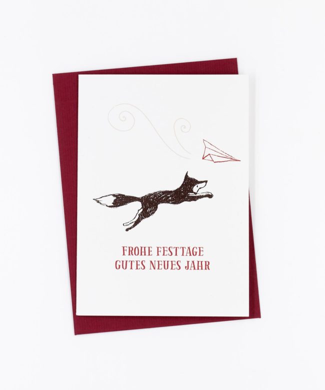 Weihnachtskarte Little Fox