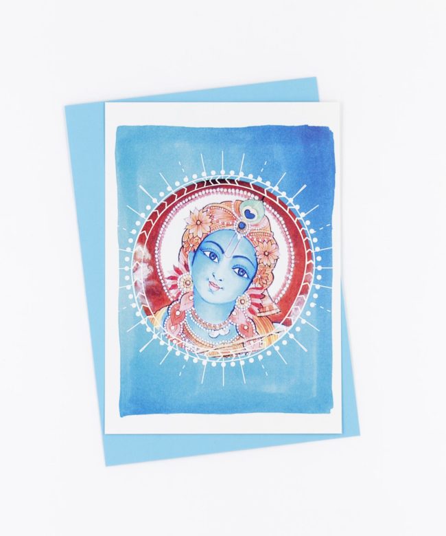 Yoga Postkarte Krishna