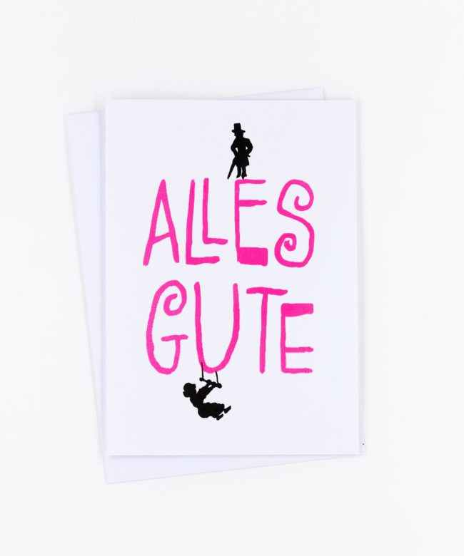 Siebdruck Grußkarte Alles Gute