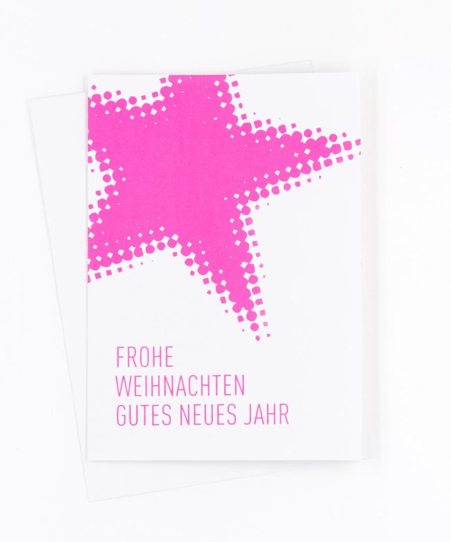 Weihnachtskarte Neon Star