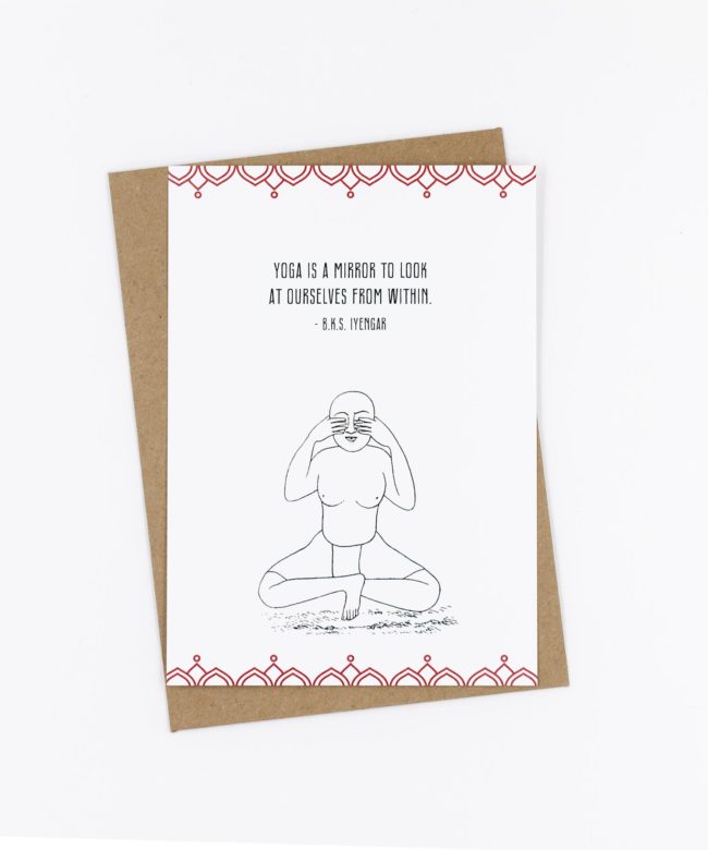 Yoga Postkarte Yoga is a mirror
