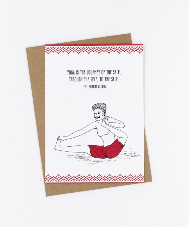 Yoga Postkarte Yoga is the journey