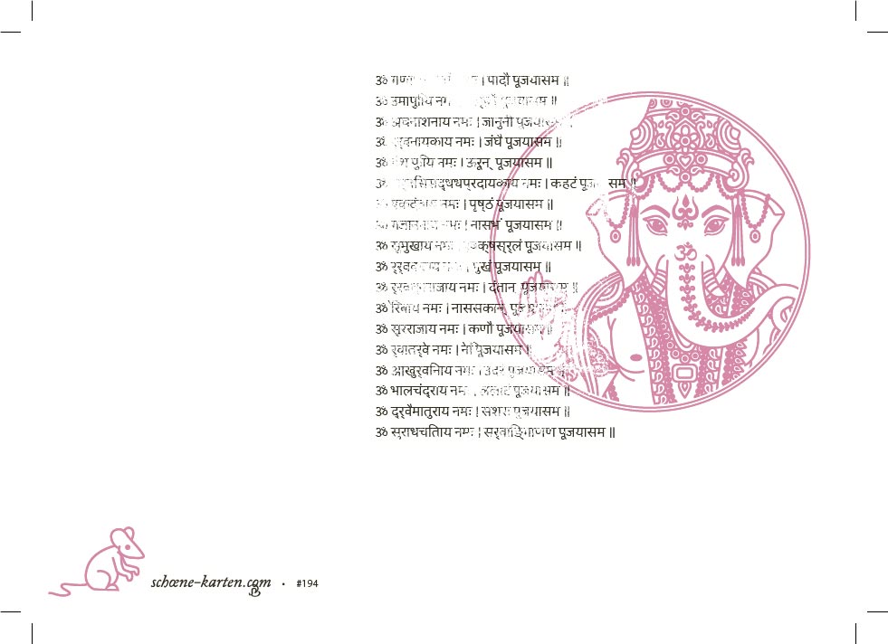 Yoga Grußkarte Ganesha Mantra