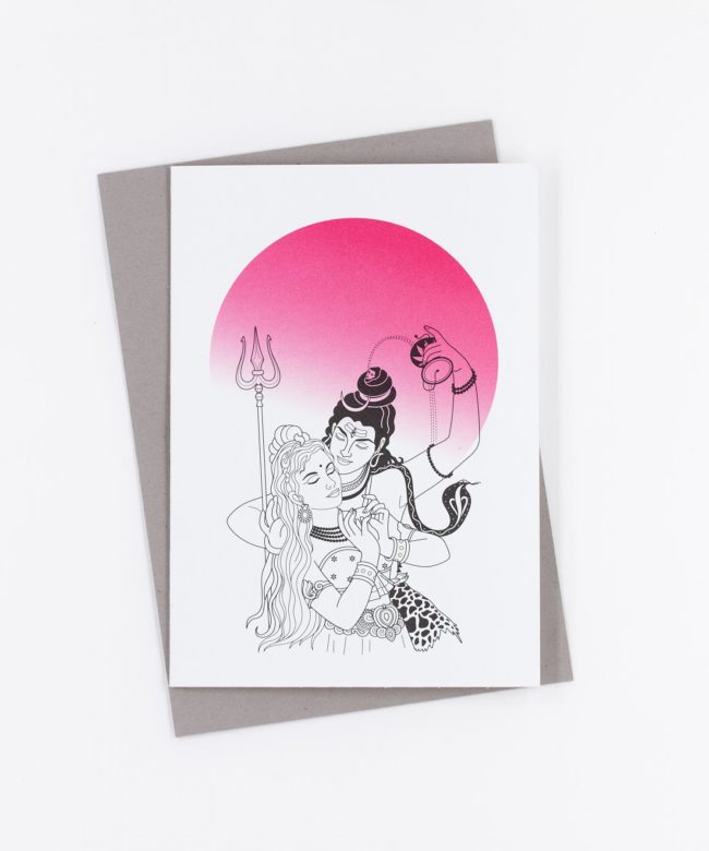 Yoga Grußkarte Shiva und Parvati