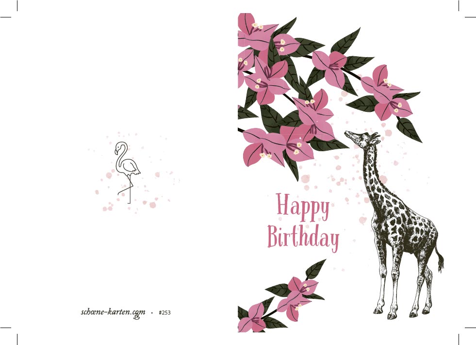 Geburtstagskarte Happy Birthday · Giraffe