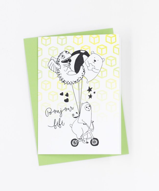 Geburtskarte Bonjour Bébé