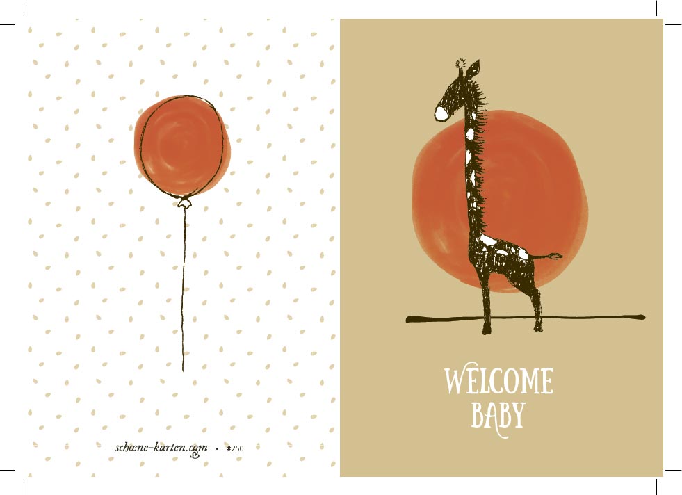 Geburtskarte Welcome Baby · Giraffe
