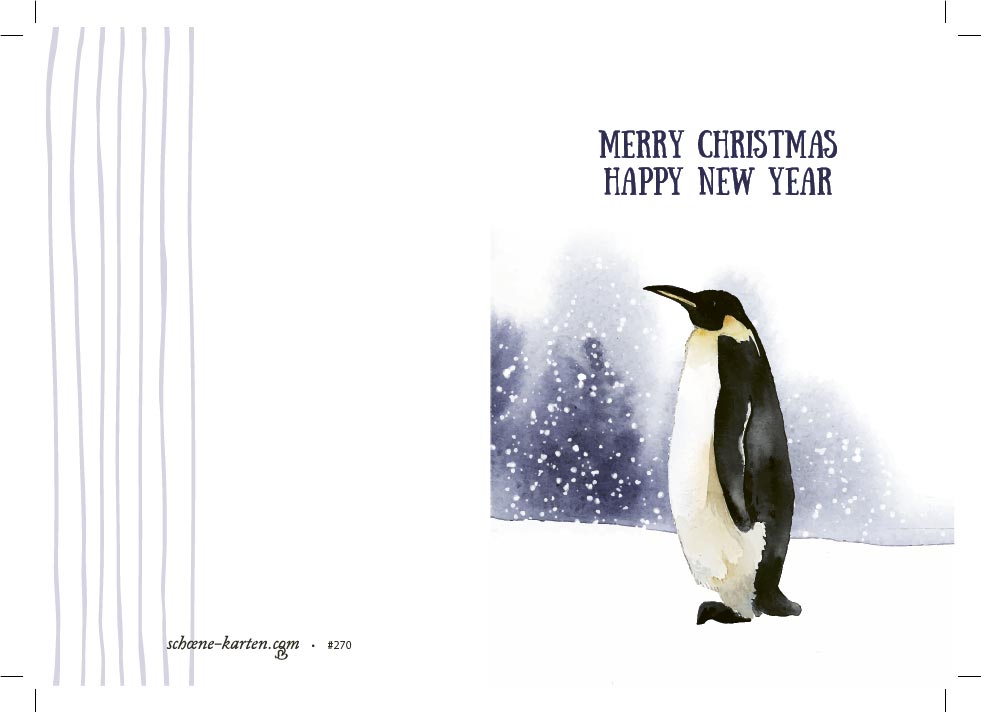 Weihnachtskarte Winter · Pinguin