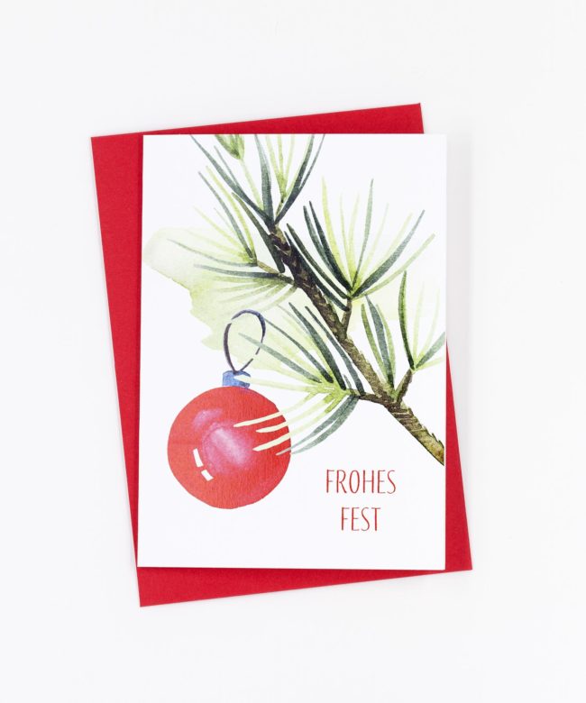 Weihnachtskarte Kiefernzweig