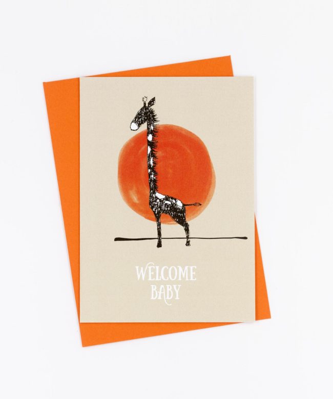 Geburtskarte Welcome Baby · Giraffe