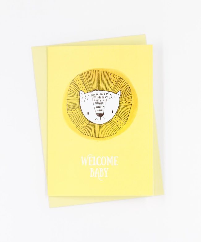 Geburtskarte Welcome Baby · Löwe
