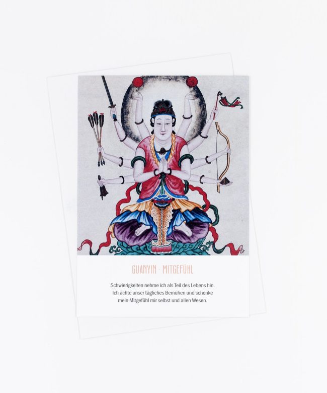 Yoga Postkarte Göttin Guanyin