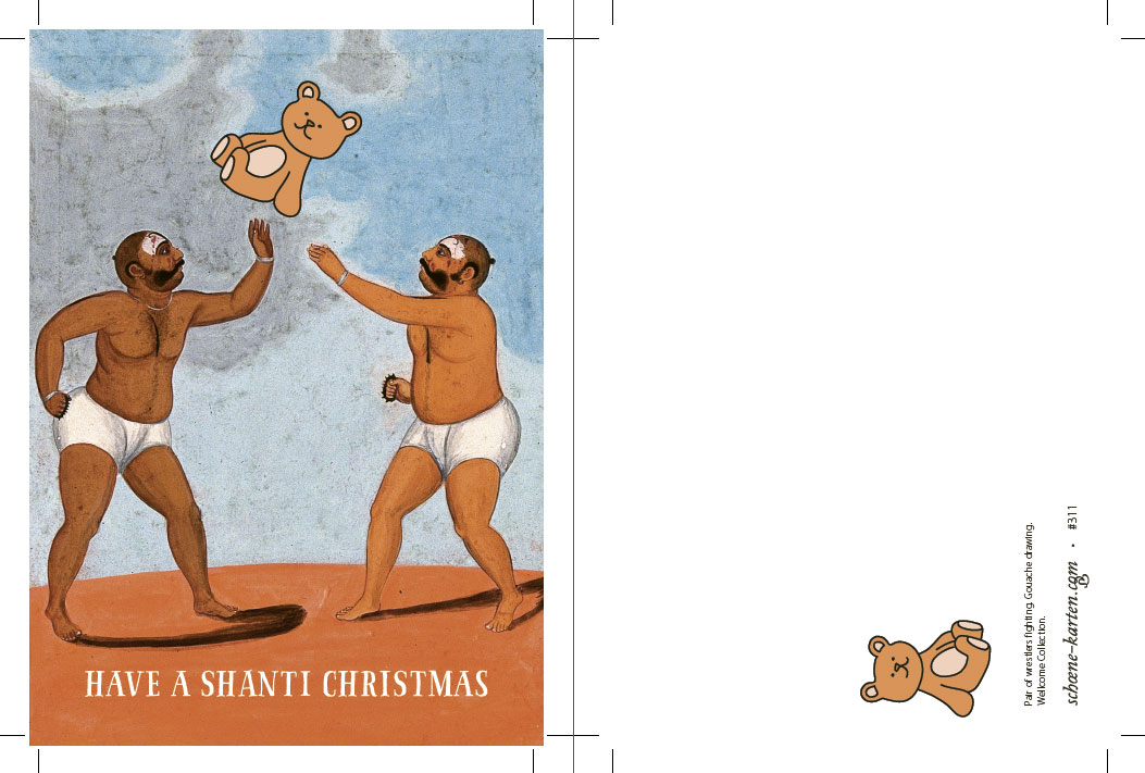 Weihnachtspostkarte Teddy Shanti Christmas