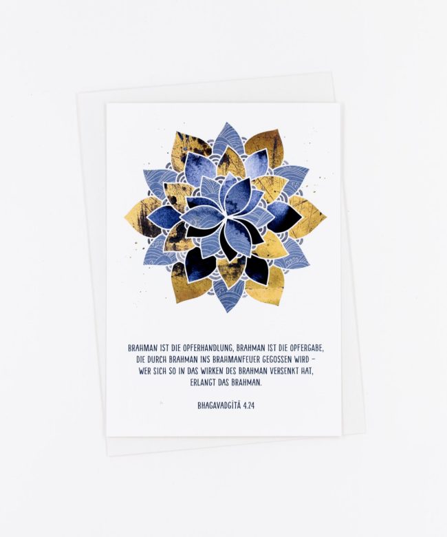 Bhagavadgita Postkarte »Brahmarpanam Mantra«